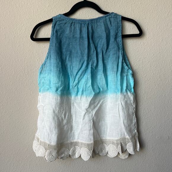 Haris Cotton Linen Dip Dye Tank Top Size Small - Picture 2 of 4